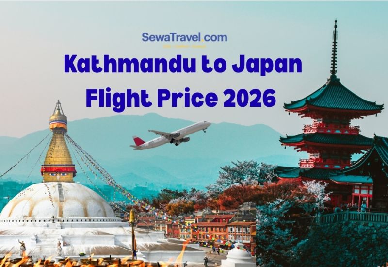 Kathmandu to Japan flight price comparison showing airlines and ticket costs